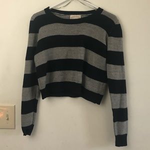 Grey & Black Striped Sweater